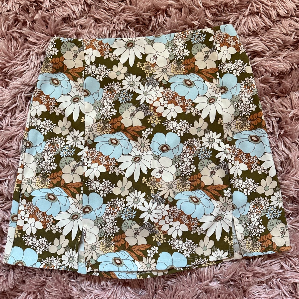 Altar’d State Floral Retro Mini Skirt